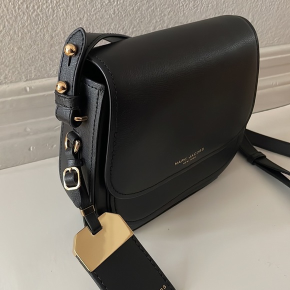 Marc Jacobs Mini Rider Black Leather Crossbody Bag Handbag Crossbody Purse NWT - Picture 9 of 13